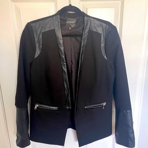 Dynamite blazer. Faux leather detailing.